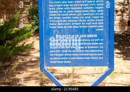 Monastère de Saint Simeon, (connu localement sous le nom de San Simon) Katamon, Jérusalem, Israël Banque D'Images