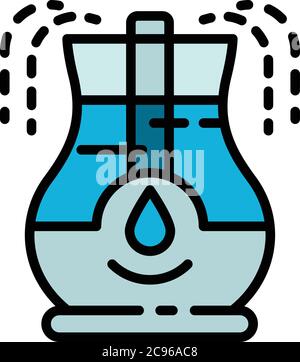 Icône de l'humidificateur de refroidissement. Contour de l'icône vecteur de l'humidificateur de refroidissement pour la conception de la bande isolée sur fond blanc Illustration de Vecteur