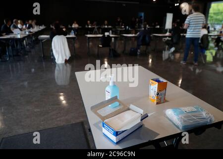 Élection municipale 2020. Installation du bureau municipal. Saint Gervais. France. Banque D'Images