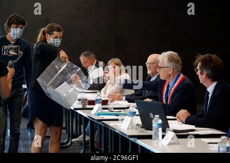 Élection municipale 2020. Installation du bureau municipal. Saint Gervais. France. Banque D'Images