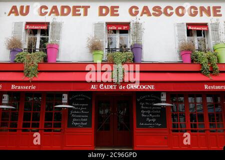 Restaurant à Montmartre, Paris, France. Banque D'Images