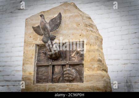 Sviyazhsk/Russie-05.07.2020:TNE Monument aux victimes de la répression politique à Sviyazhsk. Traduction : aux victimes de la répression politique Banque D'Images