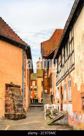 Maisons traditionnelles de la petite-Pierre - Alsace, France Banque D'Images