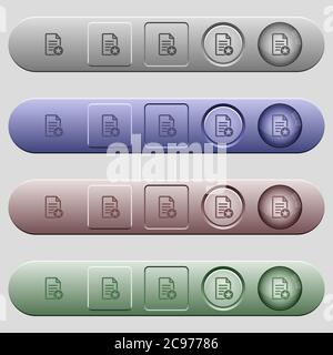 Icônes de document favori sur les barres de menu horizontales arrondies dans différentes couleurs et styles de bouton Illustration de Vecteur