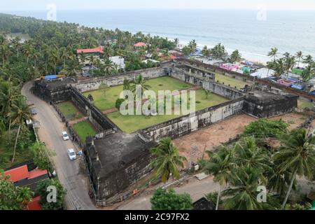 Fort d'Anchuthengu, fort d'Anjengo, Varkala, Kadakkavur, Thiruvananthapuram, Kerala, Inde Banque D'Images