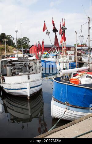 Bateaux de pêche dans le camp de pêche, Simrishamn. Photo Jeppe Gustafsson Banque D'Images