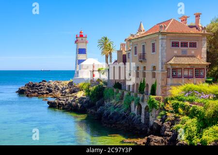 Forte de Santa Marta dans Cascais Portugal . Côte de l'océan Atlantique . Casa de Santa Maria, Cascais Banque D'Images
