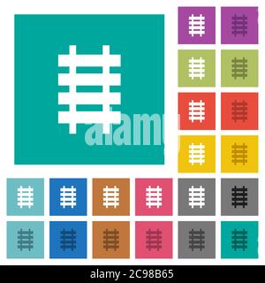 Icônes plates multicolores sur fonds carrés simples. Inclut des variantes d'icône blanche et foncée pour les effets de survol ou actifs. Illustration de Vecteur