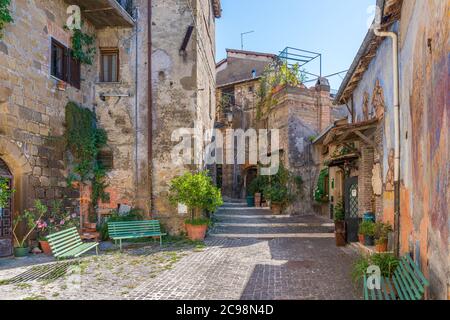 Morlupo petit et beau village dans la province de Rome, Lazio, Italie. Banque D'Images