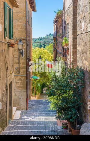 Morlupo petit et beau village dans la province de Rome, Lazio, Italie. Banque D'Images