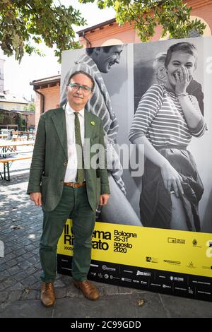 Bologne, Italie. 29 juillet 2020. GIAN Luca Farinelli, directeur de la bibliothèque cinématographique de Bologne, participe à la conférence de presse du festival du film « il cinéma ritrovato » le 29 juillet 2020 à Bologne, en Italie. Il Cinema Ritrovato c'est un festival de cinéma dédié à la redécouverte de films rares et peu connus. Crédit: Massimiliano Donati/Alay Live News Banque D'Images