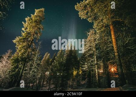 Aurores boréales - Finlande - Laponie - aurora borealis Banque D'Images