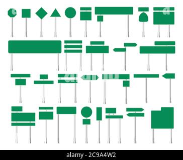 Panneau de signalisation routière. Mockup signalisation direction autoroute ville signalisation emplacement rue flèche Way. Illustration vectorielle. Illustration de Vecteur