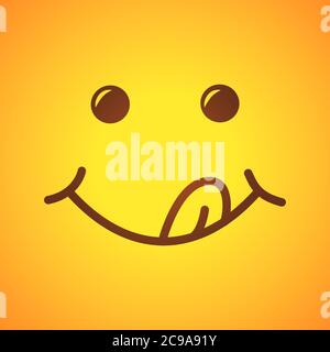 Sourire délicieux. Nourriture savoureuse manger émoji visage. Illustration vectorielle Illustration de Vecteur