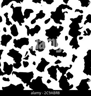 Texture de motif de vache sans couture noir et blanc, style doodle. Peut être utilisé pour le fond d'écran, les fonds de motifs, l'arrière-plan de la page Web, les textures de surface. Dalmatie Illustration de Vecteur