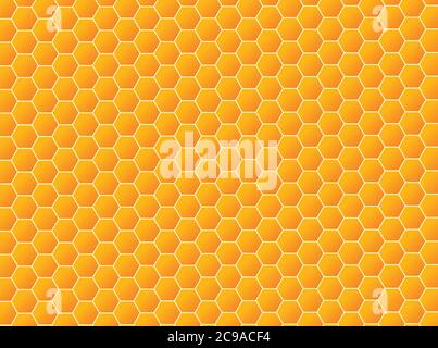 Arrière-plan orange nid d'abeille d'une ruche. Illustration vectorielle de la texture géométrique. Motif hexagons sans couture pour le Web, l'impression et le papier peint. Illustration de Vecteur