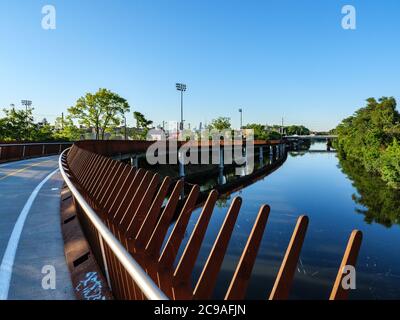 312 RiverRun, Riverview Bridge, Chicago, Illinois. Banque D'Images