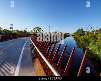 312 RiverRun, Riverview Bridge, Chicago, Illinois. Banque D'Images