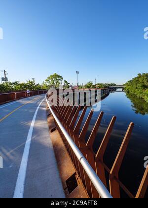 312 RiverRun, Riverview Bridge, Chicago, Illinois. Banque D'Images