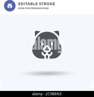 Vecteur d'icône de wombat, signe plat rempli, pictogramme solide isolé sur blanc, illustration du logo. Icône wombat pour la présentation. Illustration de Vecteur