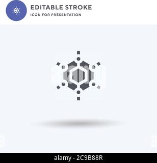 Vecteur d'icône graphène, signe plat rempli, pictogramme solide isolé sur blanc, illustration du logo. Icône graphène pour présentation. Illustration de Vecteur