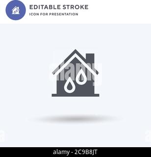 Vecteur d'icône de l'humidificateur, signe plat rempli, pictogramme solide isolé sur blanc, illustration du logo. Icône humidificateur pour présentation. Illustration de Vecteur