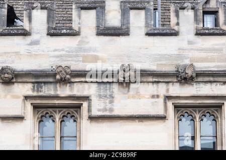 Gargoyle le long de l'extérieur de l'université de Magdalen. Oxford. Oxfordshire, Angleterre Banque D'Images