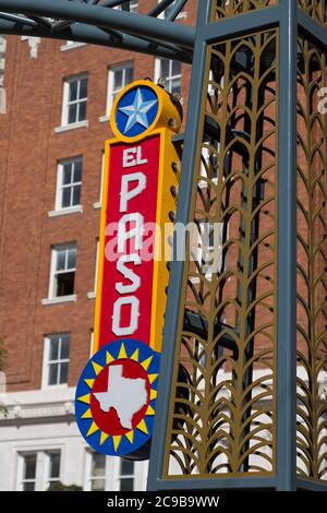 El Paso, Texas. El Paso Street Arch. Banque D'Images