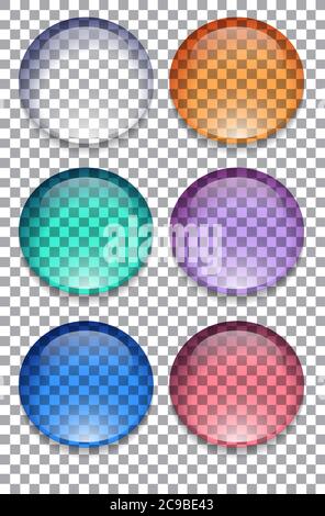 Ensemble de boutons transparents colorés Elément vectoriel pour votre créativité Illustration de Vecteur