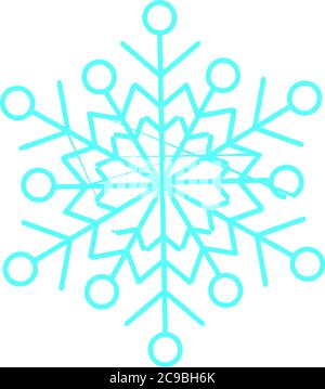 Flocon de neige bleu sur fond blanc hiver neige nouvel an Noël Banque D'Images
