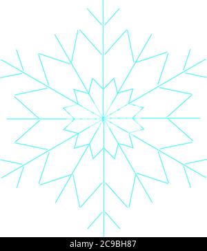 Flocon de neige bleu sur fond blanc hiver neige nouvel an Noël Banque D'Images