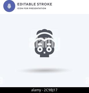 Catrina Icon vector, signe plat rempli, pictogramme solide isolé sur blanc, illustration du logo. Icône Catrina pour présentation. Illustration de Vecteur