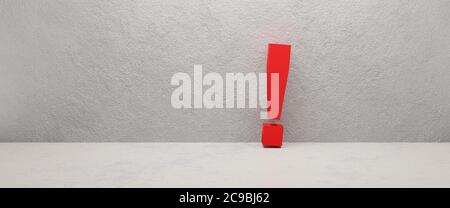 point d'exclamation posé sur un mur - image de concept Banque D'Images