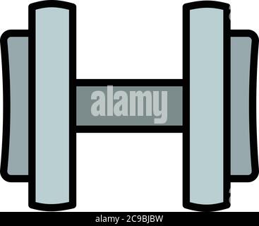 Maintenez l'icône représentant une cloche enfoncée. Contour tenant l'icône de vecteur de dumbell pour la conception de Web isolée sur fond blanc Illustration de Vecteur