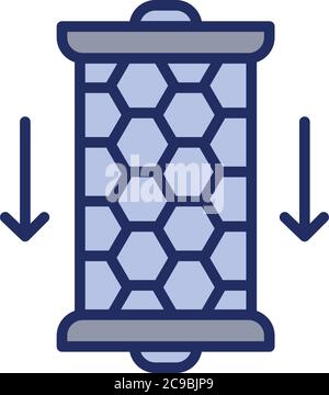 Icône de cartouche de filtre à eau de carbone. Icône vectorielle de cartouche de filtre à eau de carbone pour conception de bande isolée sur fond blanc Illustration de Vecteur