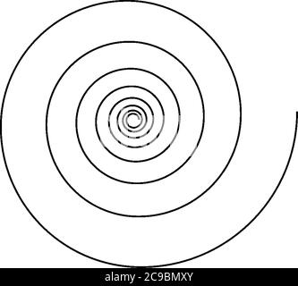 La courbe en spirale est une courbe qui s'étend d'un point tout en s'écartant continuellement de ce point, un dessin de ligne vintage ou une illustration de gravure. Illustration de Vecteur