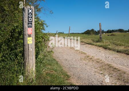 Chemin le long de la rivière Wupper près de Wipperfürth, Allemagne Banque D'Images