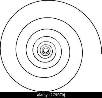 La courbe en spirale est une courbe qui s'étend d'un point tout en s'écartant continuellement de ce point, un dessin de ligne vintage ou une illustration de gravure. Illustration de Vecteur