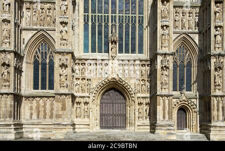 L'extrémité ouest de Beverley Minster, Beverley, East Yorkshire, Angleterre Banque D'Images