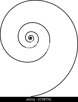 La courbe en spirale est une courbe qui s'étend d'un point tout en s'écartant continuellement de ce point, un dessin de ligne vintage ou une illustration de gravure. Illustration de Vecteur