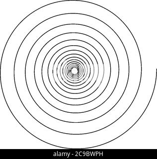 La courbe en spirale est une courbe qui s'étend d'un point tout en s'écartant continuellement de ce point, un dessin de ligne vintage ou une illustration de gravure. Illustration de Vecteur