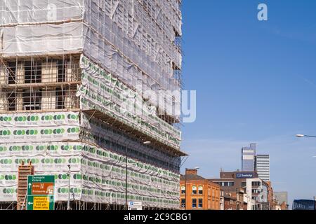 Construction d'appartements sur Great Ancoats Street, Manchester, Royaume-Uni Banque D'Images