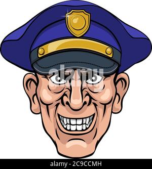 Dire policier Policier Ponting Cartoon Illustration de Vecteur