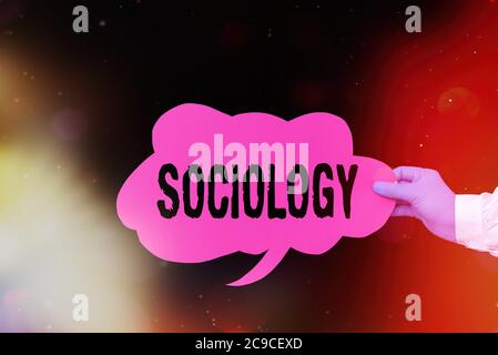 Écriture de texte Sociologie. Photo conceptuelle analyse scientifique d'une institution sociale en tant que tout fonctionnement Afficher l'autocollant vide papier accesso Banque D'Images