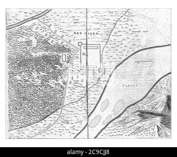 Plan d'étage du fort à Siara, 1636-1644, Jan van Brosterhuyzen, après Frans Jansz Post, 1645 - 1647 Plan d'étage du fort à Siara ou Ceara (Forta Banque D'Images