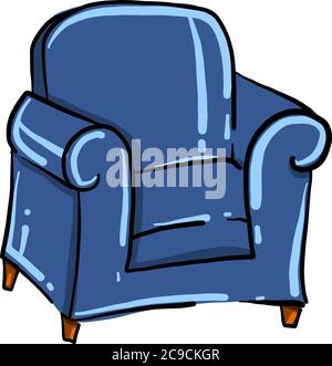 Fauteuil bleu, illustration, vecteur sur fond blanc Illustration de Vecteur