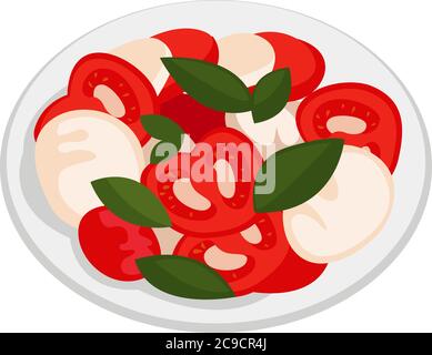 Salade Caprese, illustration, vecteur sur fond blanc Illustration de Vecteur