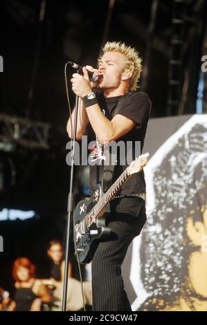 SUM 41 au Reading Festival 2003, Reading, Berkshire, Angleterre, Royaume-Uni. Banque D'Images