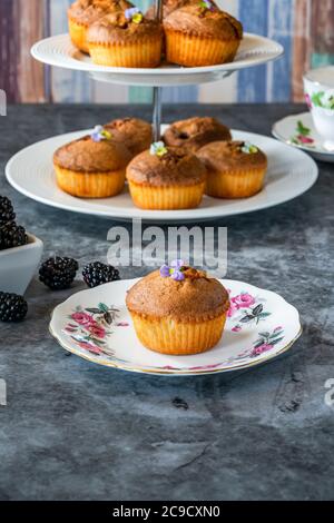 Beignets aux mûres et aux amandes fraîchement préparés - petits gâteaux, populaires en Australie et en Nouvelle-Zélande Banque D'Images