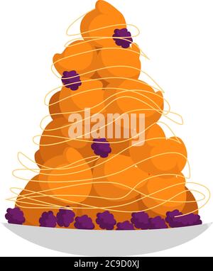 Croquembouche douce, illustration, vecteur sur fond blanc Illustration de Vecteur